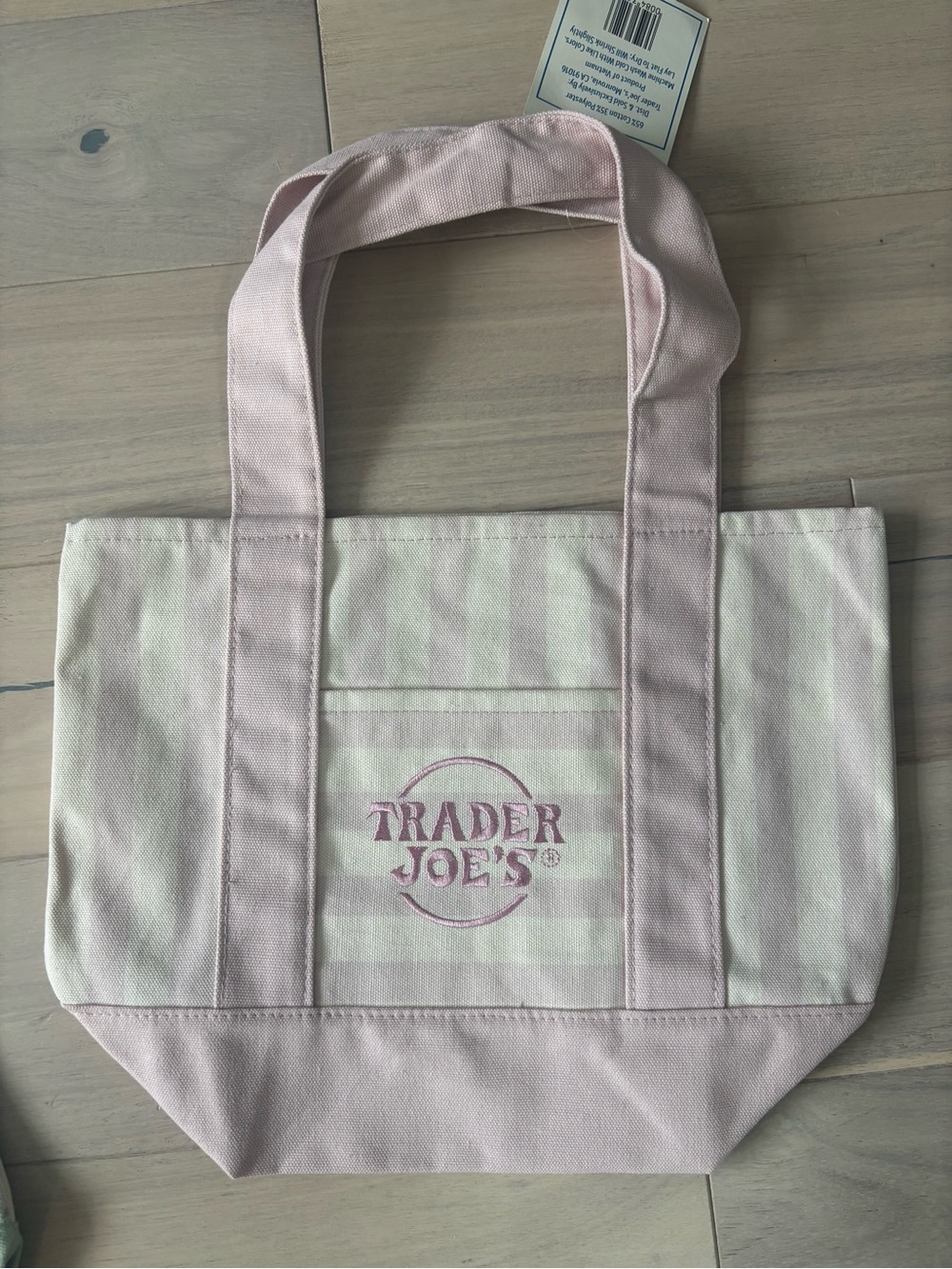 Trader Joe's Pink Stripe Canvas Tote